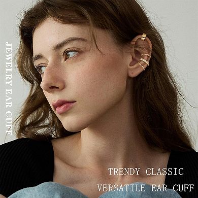 ZUQIETA Gold Plated Ear Cuffs - Clip-On Non Piercing Cartilage Earrings