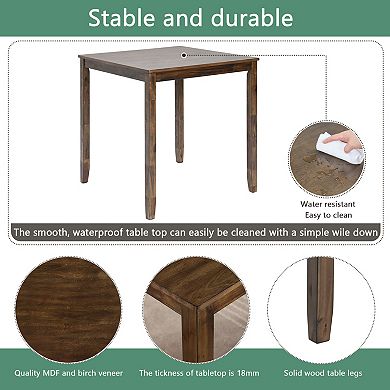 Merax 5-piece Counter Height Dining Table Set with 4 Chairs