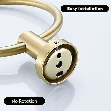 Brushed Gold Toilet Paper & Towel Holder Wall Mount: 2-Piece Double Pivoting Round Modern Bathroom