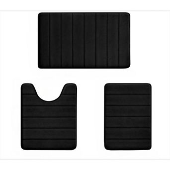 Memory Foam Bathroom Rug Set Non Slip Extra Soft and Washable