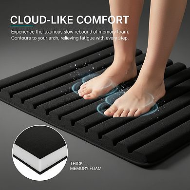 Memory Foam Bathroom Rug Set Non Slip Extra Soft and Washable