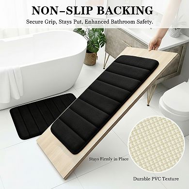 Memory Foam Bathroom Rug Set Non Slip Extra Soft and Washable