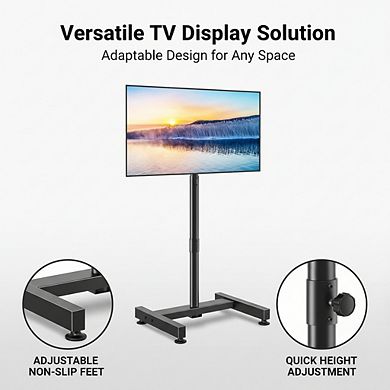 ZUQIETA Compact Portable TV Stand - for 13-50” TVs, Height Adjustable for Dorm & Bedroom