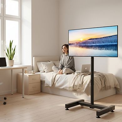 ZUQIETA Compact Portable TV Stand - for 13-50” TVs, Height Adjustable for Dorm & Bedroom