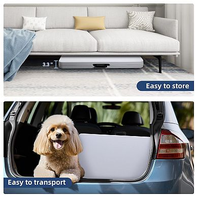 34" Folding HDPE Plastic Table with Carrying Handle for Indoor/Outdoor Use