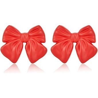 ZUQIETA Gold & Silver Bow Earrings - Stud and Dangle Statement Set for Women