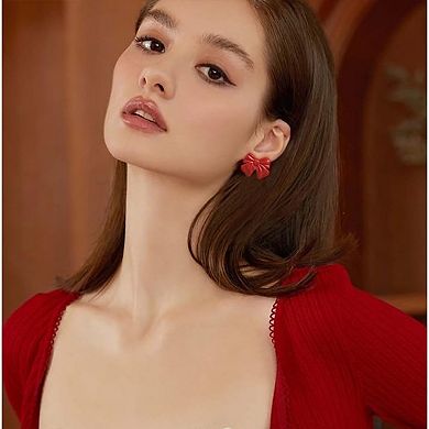 ZUQIETA Gold & Silver Bow Earrings - Stud and Dangle Statement Set for Women