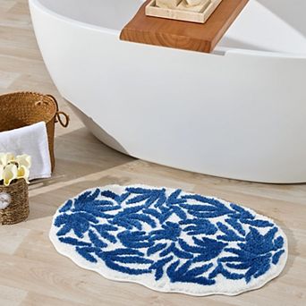 Cute 3D Leaf Design Bath Mat: Soft Plush Microfiber, Quick Dry, Non-Slip, Machine Washable, 20x32 in