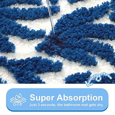 Cute 3D Leaf Design Bath Mat: Soft Plush Microfiber, Quick Dry, Non-Slip, Machine Washable, 20x32 in