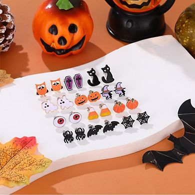 ZUQIETA 54-Pair Holiday Earring Set - Hypoallergenic Halloween, Thanksgiving & Christmas Studs