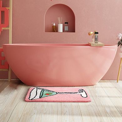 Martini Inspired Non-Slip Bathroom Mat: Soft, Absorbent, and Decorative for Home