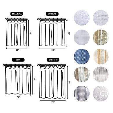 EVA Clear Shower Curtain with Water Cube Design, 3 Magnets, 72x72 Inches