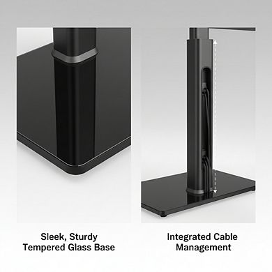 ZUQIETA 360° Swivel TV Floor Stand - 9 Height Adjustments for 27-65” TVs, Space Saving