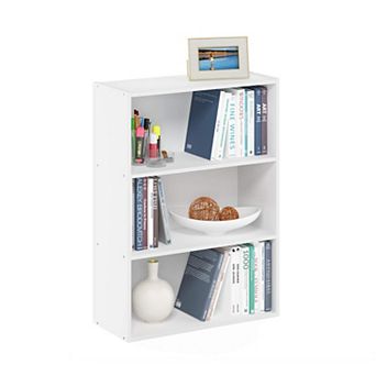 3 tier Bookshelf for Living Room, Bedroom, Office - White, Durable, 9.7x23.7x31.5 inches