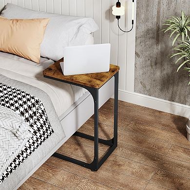 2 Pack Rustic Brown Farmhouse End Tables for Living Room or Bedroom, Sturdy, Space-Saving