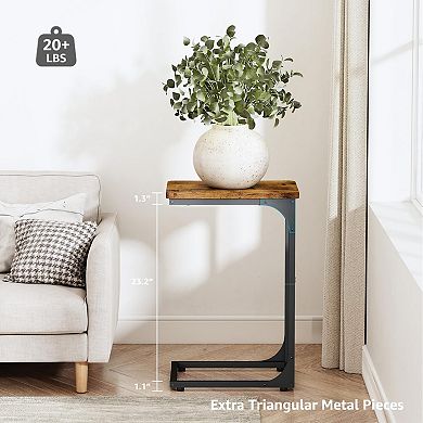 2 Pack Rustic Brown Farmhouse End Tables for Living Room or Bedroom, Sturdy, Space-Saving