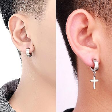 ZUQIETA 17-Pair Stainless Steel Earrings for Men