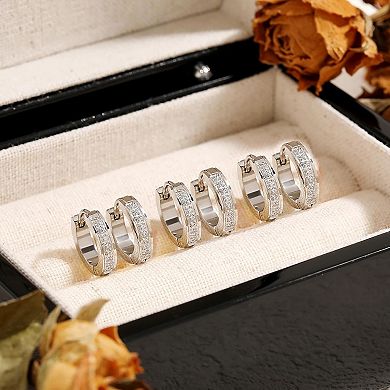 ZUQIETA 17-Pair Stainless Steel Earrings for Men