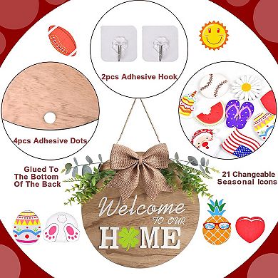 Seasonal Welcome Home Sign: 21 Changeable Icons for Year-Round Front Porch Decor