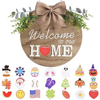 Seasonal Welcome Home Sign: 21 Changeable Icons for Year-Round Front Porch Decor