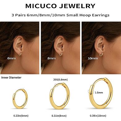 ZUQIETA Micro Huggie Hoops - Sleeper Earrings for Helix, Daith, Tragus & Cartilage