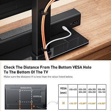 Universal Swivel TV Stand Base for 32-70" TVs, Height Adjustable, Tilt, Tempered Glass, 88 lbs Max