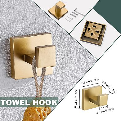 4-Piece Stainless Steel Bathroom Hardware Set: Towel Bar, Toilet Paper Holder, Shelf