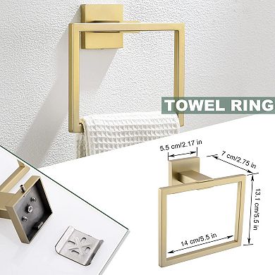 4-Piece Stainless Steel Bathroom Hardware Set: Towel Bar, Toilet Paper Holder, Shelf