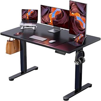Electric Standing Desk, 47.2x23.6" Black, Memory Settings, Smooth Height Adjustment, Safe Low-VOC