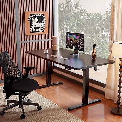 Electric Standing Desk, 47.2x23.6" Black, Memory Settings, Smooth Height Adjustment, Safe Low-VOC