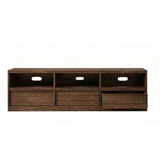 ZUQIETA 70"Mid-Century TV Stand with Storage Drawer&Open Shelves,Vintage Media Console