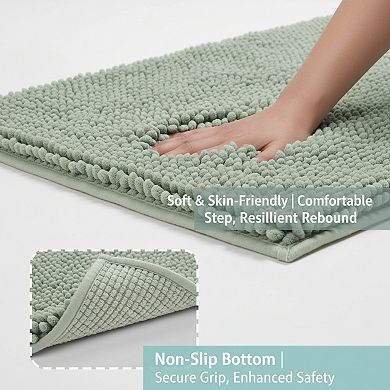 Plush Shaggy Bathroom Runner Extra Long Chenille Non Slip Soft