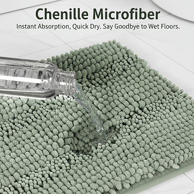 Plush Shaggy Bathroom Runner Extra Long Chenille Non Slip Soft