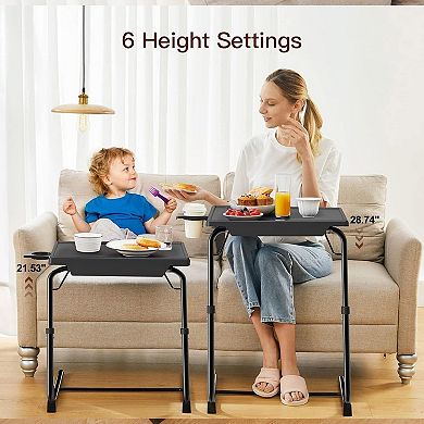 Adjustable TV Tray Table: Multi-Use, Comfortable, Folding, 6 Height & 3 Tilt Adjustments