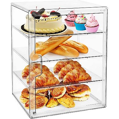 Great Ambitions Pastry Display Case,Bread Box for Kitchen Countertop,4-Layer Adjustable BreadBox