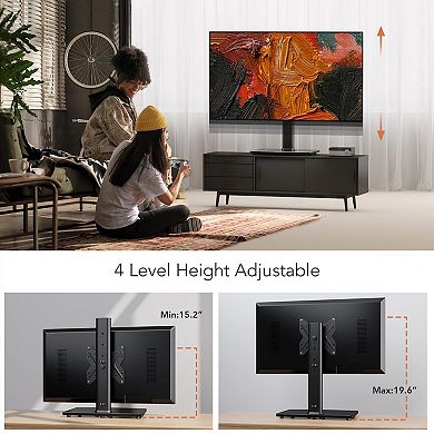 Universal Swivel TV/Table Top Stand, 19-43" TVs, 90° Swivel, 4-Height Adjustment, 99Lbs Capacity