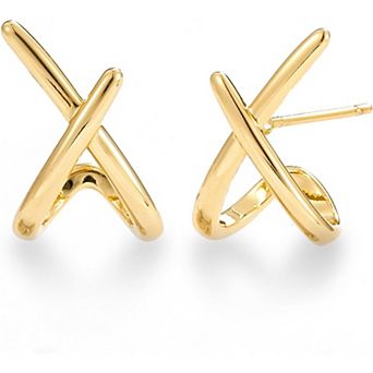 ZUQIETA Minimalist Gold Stud Earrings - 14K Plated, Dainty & Hypoallergenic for Women
