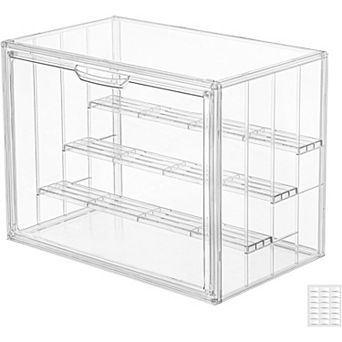 Great Ambitions Clear Acrylic Display Case Upgrade 4 tier Figure Display Cases with3Movable Dividers