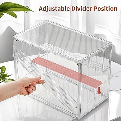 Great Ambitions Clear Acrylic Display Case Upgrade 4 Tier Figure Display Cases with3Movable Dividers