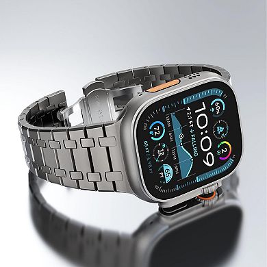 Adjustable Stainless Steel Apple Watch Band for 42-49mm Models: Easy Fit, Fold Clasp, 18m Warranty