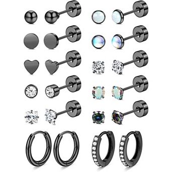 ZUQIETA 20G Steel Flat Backs - Hypoallergenic Earrings for Sensitive Ears