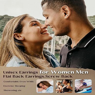 ZUQIETA 20G Steel Flat Backs - Hypoallergenic Earrings for Sensitive Ears