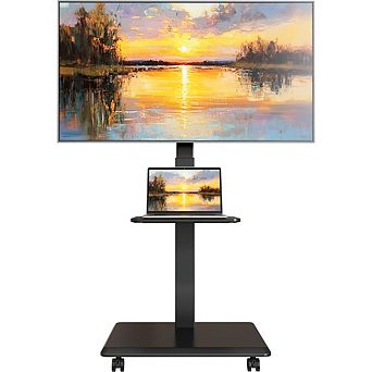 ZUQIETA Pro Mobile TV Stand - Full Tilt/Swivel/Level & Hidden Cable Management for 32-75” TVs