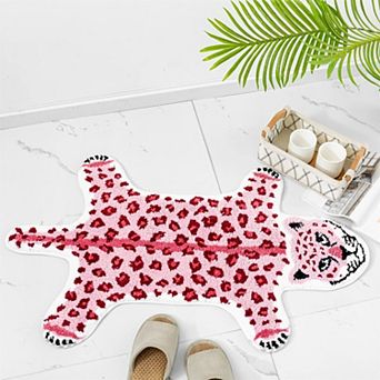 Leopard Animal Bath Mat: Non-Slip, Soft, Cute Design for Bathroom, Bedroom, Kitchen
