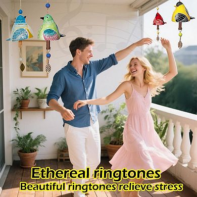 Handmade Ceramic Wind Chime Gift Set with 3D Pop Up Card: Memorial Chimes for Outdoor/Indoor Decor