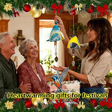 Handmade Ceramic Wind Chime Gift Set with 3D Pop Up Card: Memorial Chimes for Outdoor/Indoor Decor