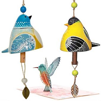 Handmade Ceramic Wind Chime Gift Set with 3D Pop Up Card: Memorial Chimes for Outdoor/Indoor Decor