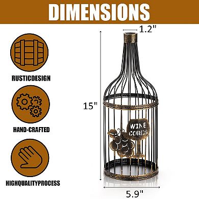 Metal Wine Cork Holder: Rustic Decor for Home, Holds 60 Corks, Perfect Gift