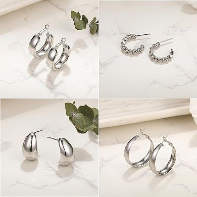 ZUQIETA 25-Pc Hypoallergenic Earring Set for Sensitive Ears - Silver & Gold Plated