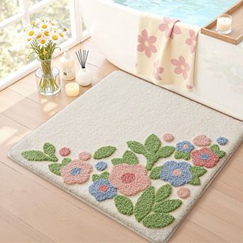 Luxury White Bath Rug: Soft, Absorbent, Non-Slip, Machine Washable, Quick Dry, Perfect for Home Deco